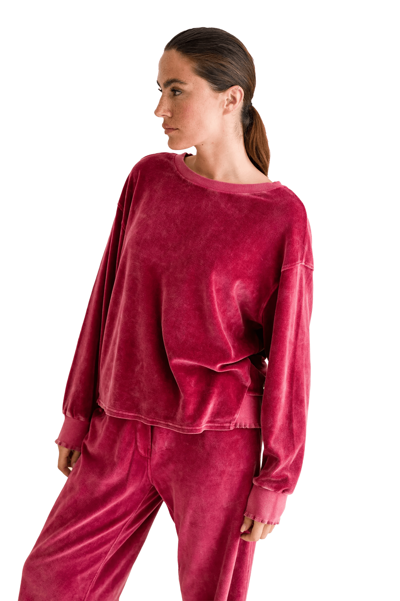 Velvet SWEATSHIRT ROSE - Love Joy Victory