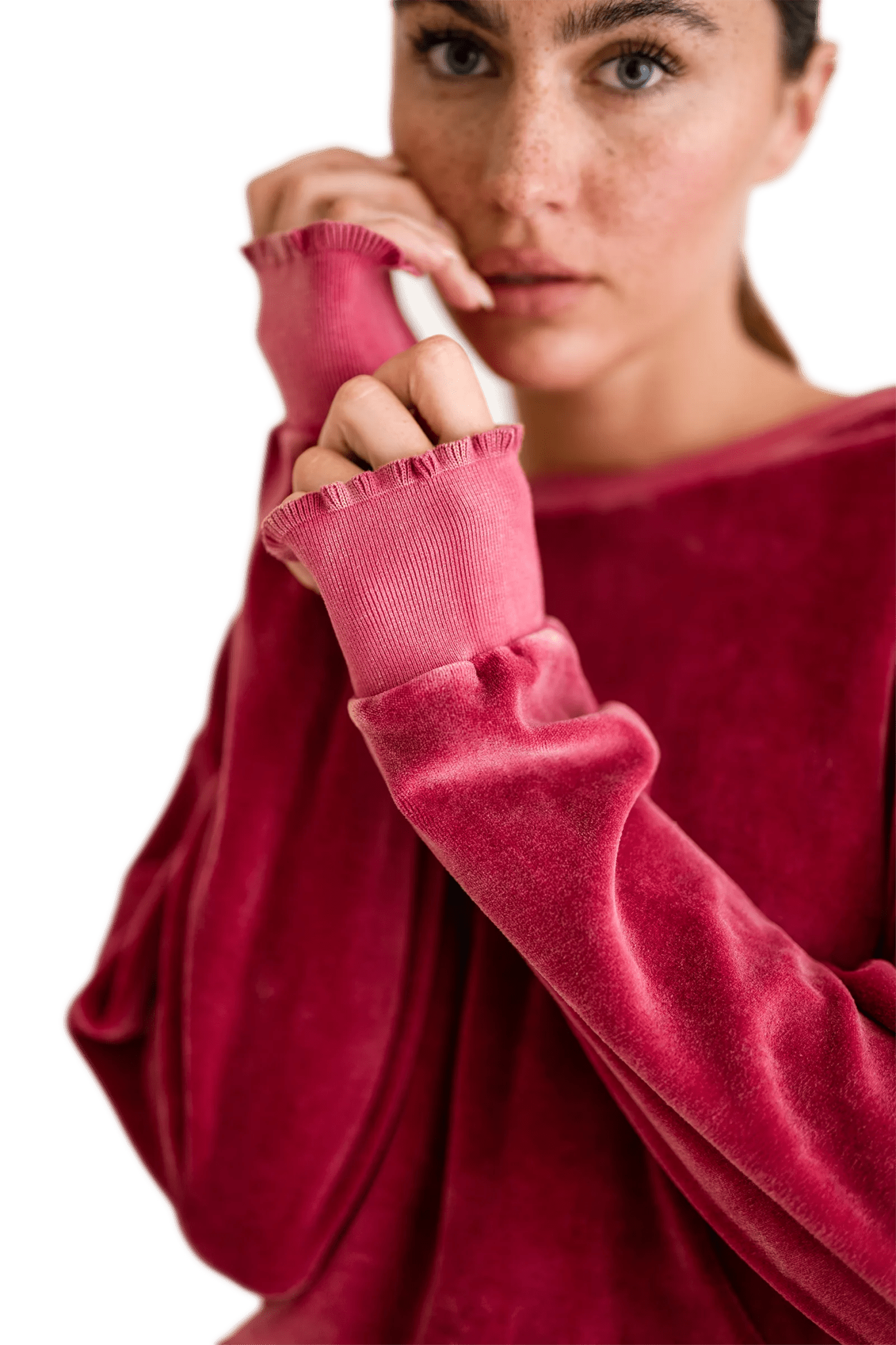 Velvet SWEATSHIRT ROSE - Love Joy Victory