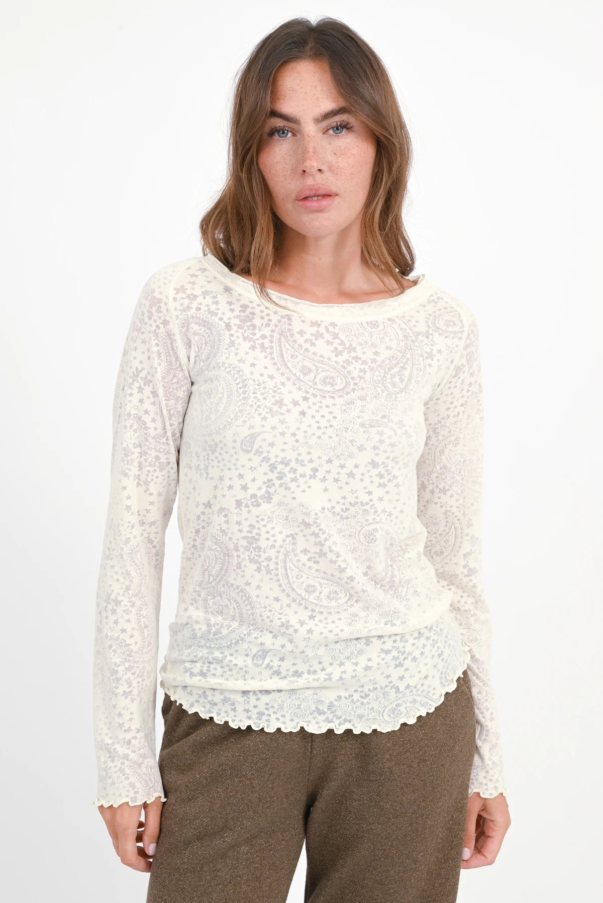 Langarmshirt Paisley-Muster Ambrose