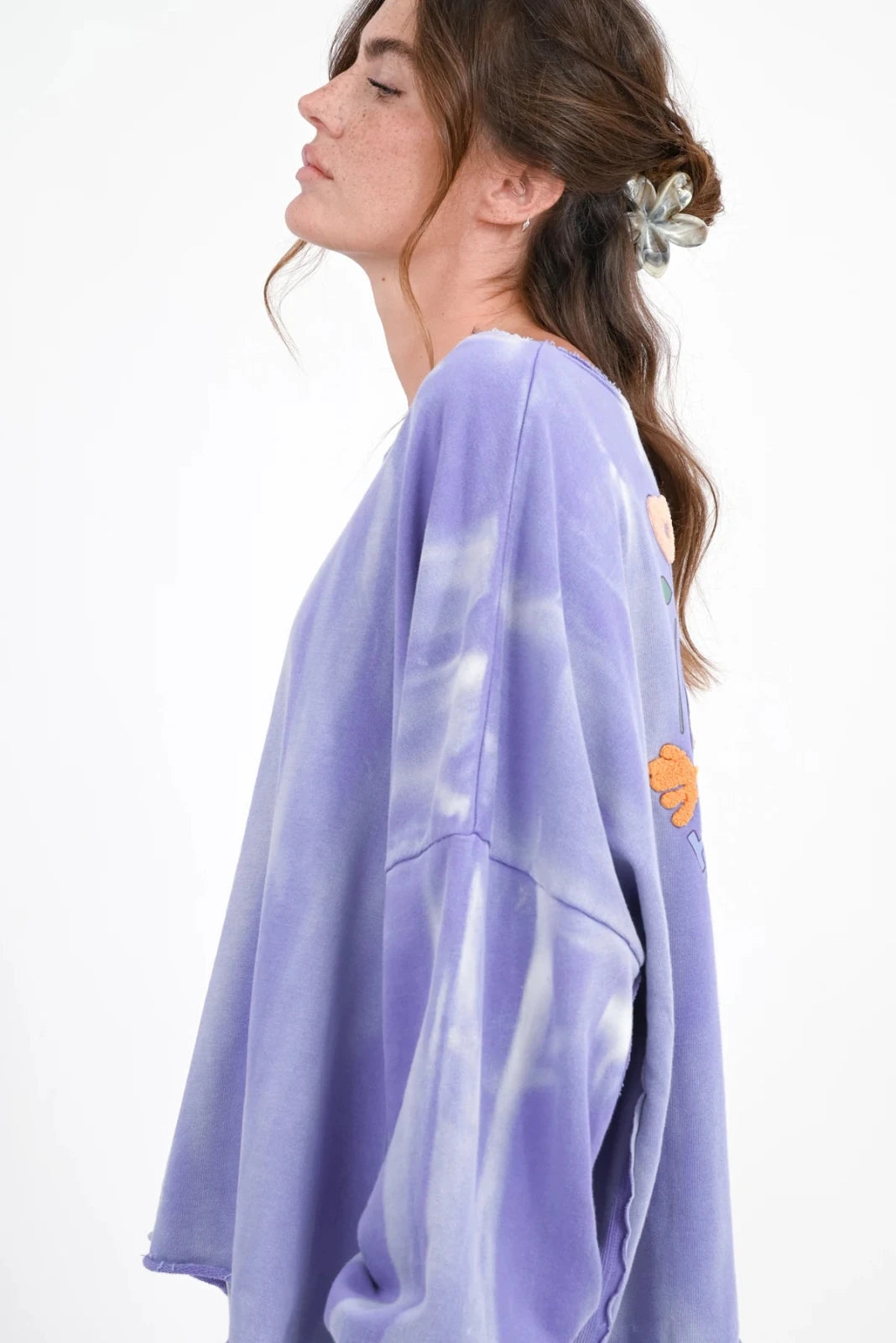 Batik Sweatshirt mit Print - und Stickerei Hilda - Love Joy Victory