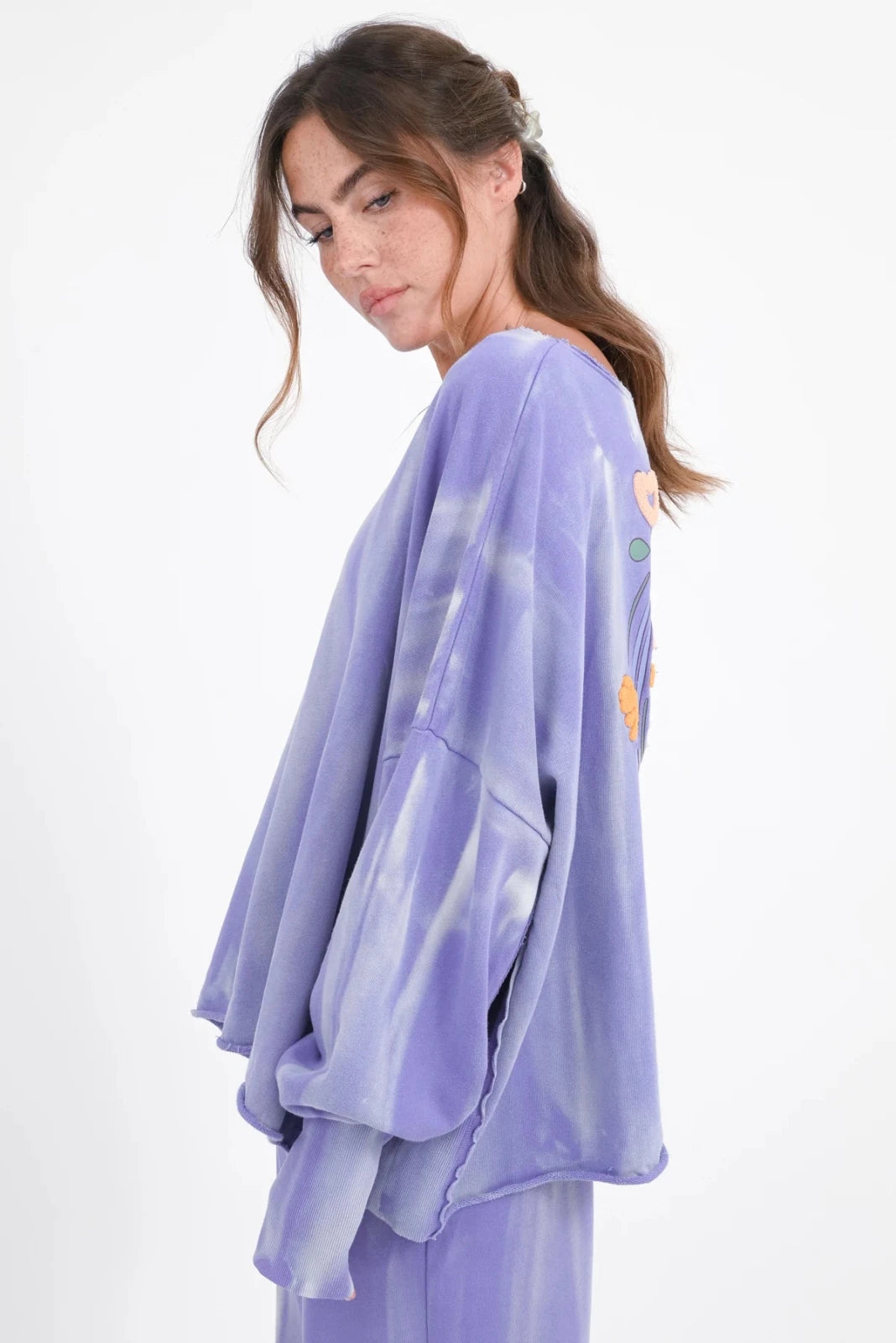 Batik Sweatshirt mit Print - und Stickerei Hilda - Love Joy Victory