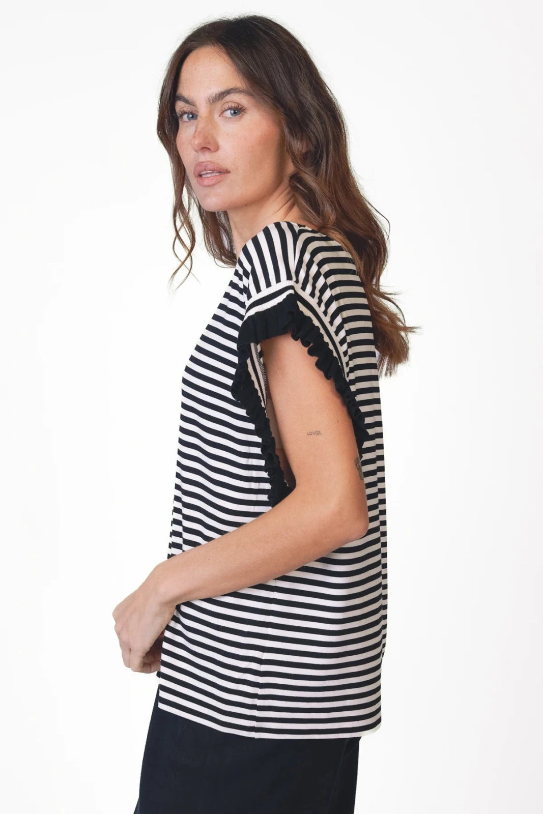 Gestreiftes T-Shirt mit Raffungen - Kadrina - Love Joy Victory