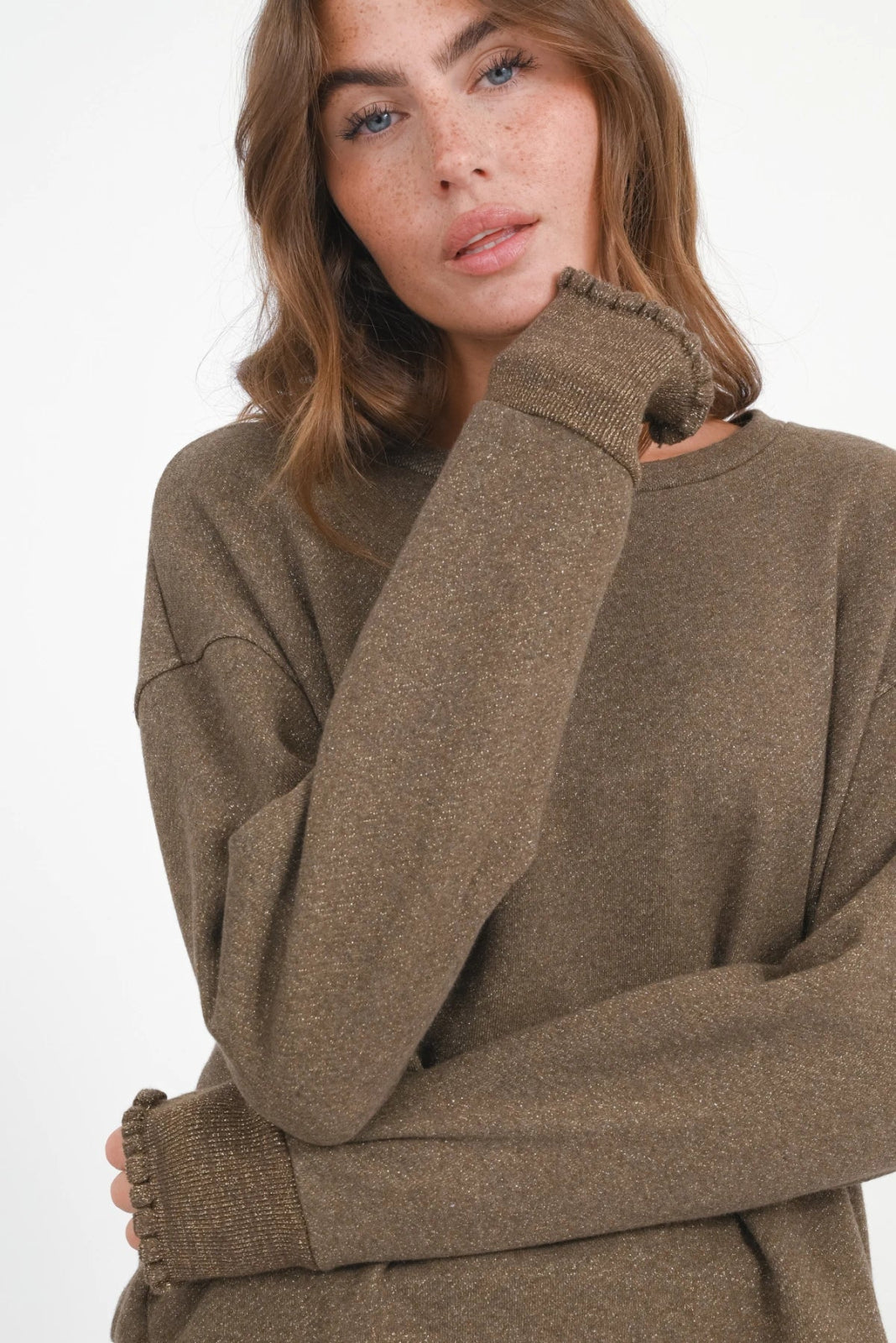 Glitter Sweatshirt Rose - Love Joy Victory