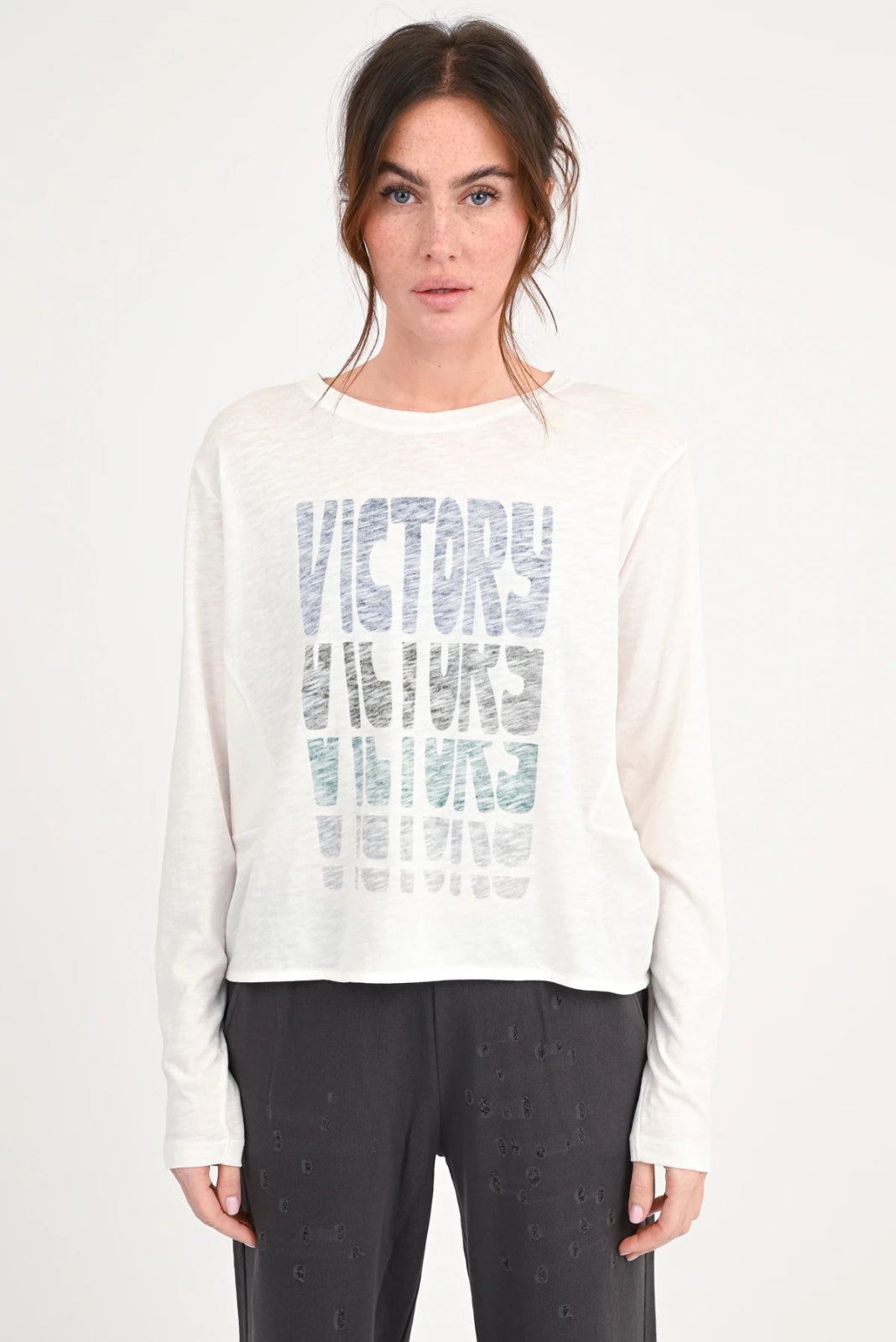Langarmshirt mit Statment - Druck Lovo - Love Joy Victory
