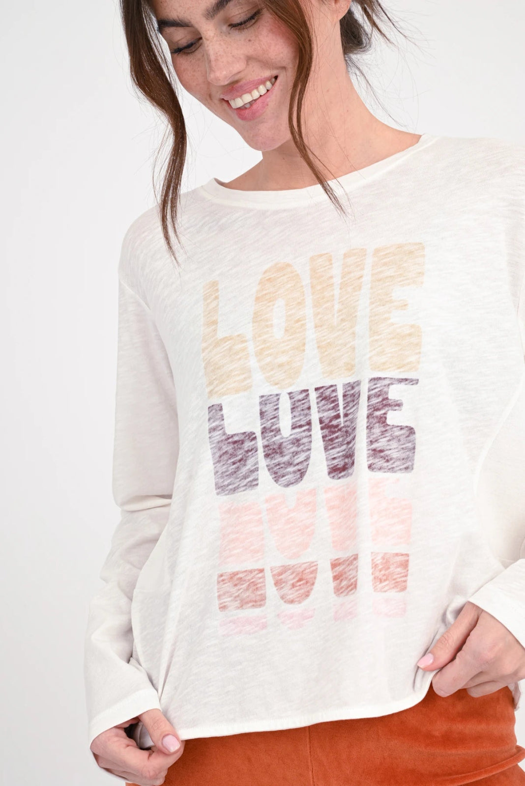 Langarmshirt mit Statment - Druck Lovo - Love Joy Victory