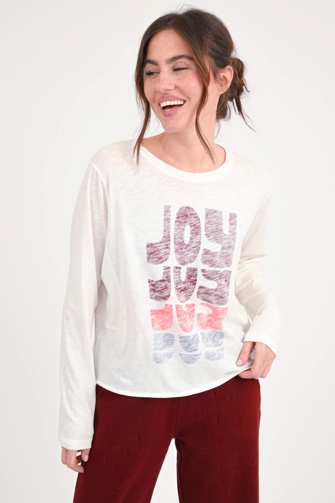 Langarmshirt mit Statment - Druck Lovo - Love Joy Victory