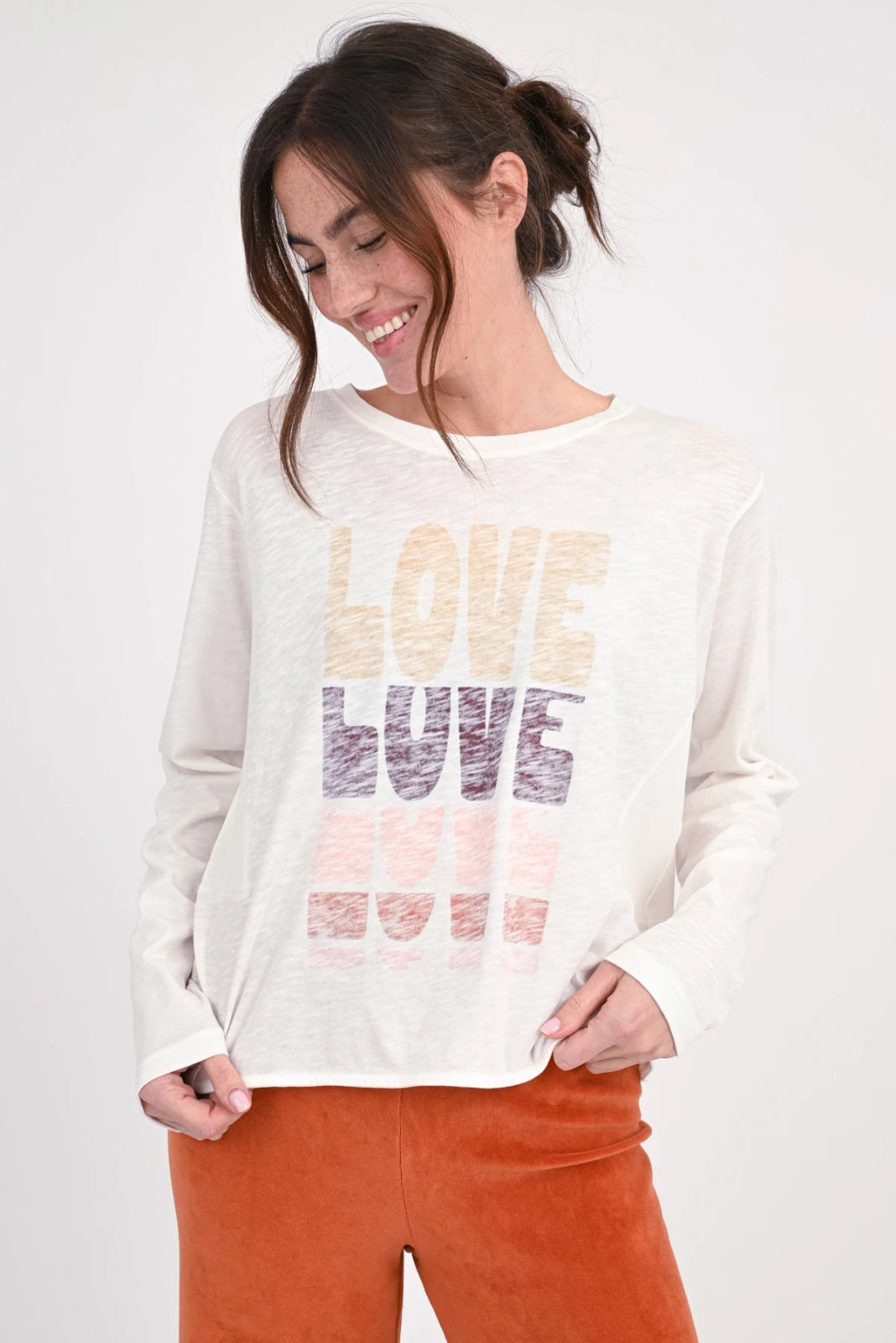 Langarmshirt mit Statment - Druck Lovo - Love Joy Victory