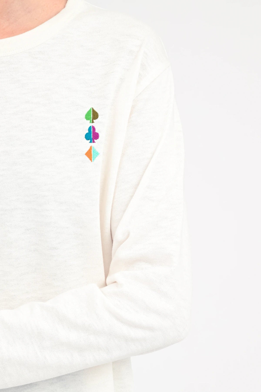 Longsleeve mit Bruststickerei Reka - Love Joy Victory
