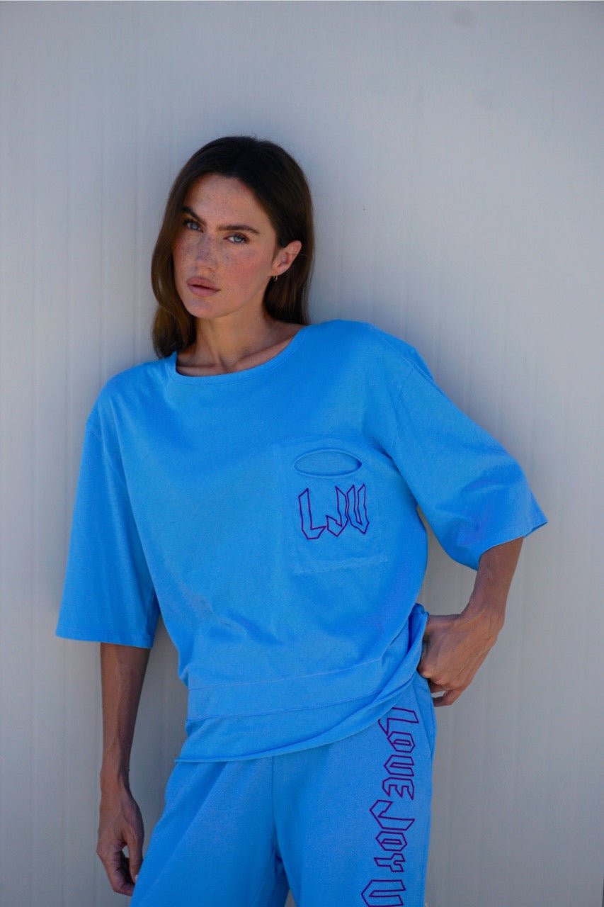 Oversize T-Shirt mit Logo-Print Klette - Love Joy Victory