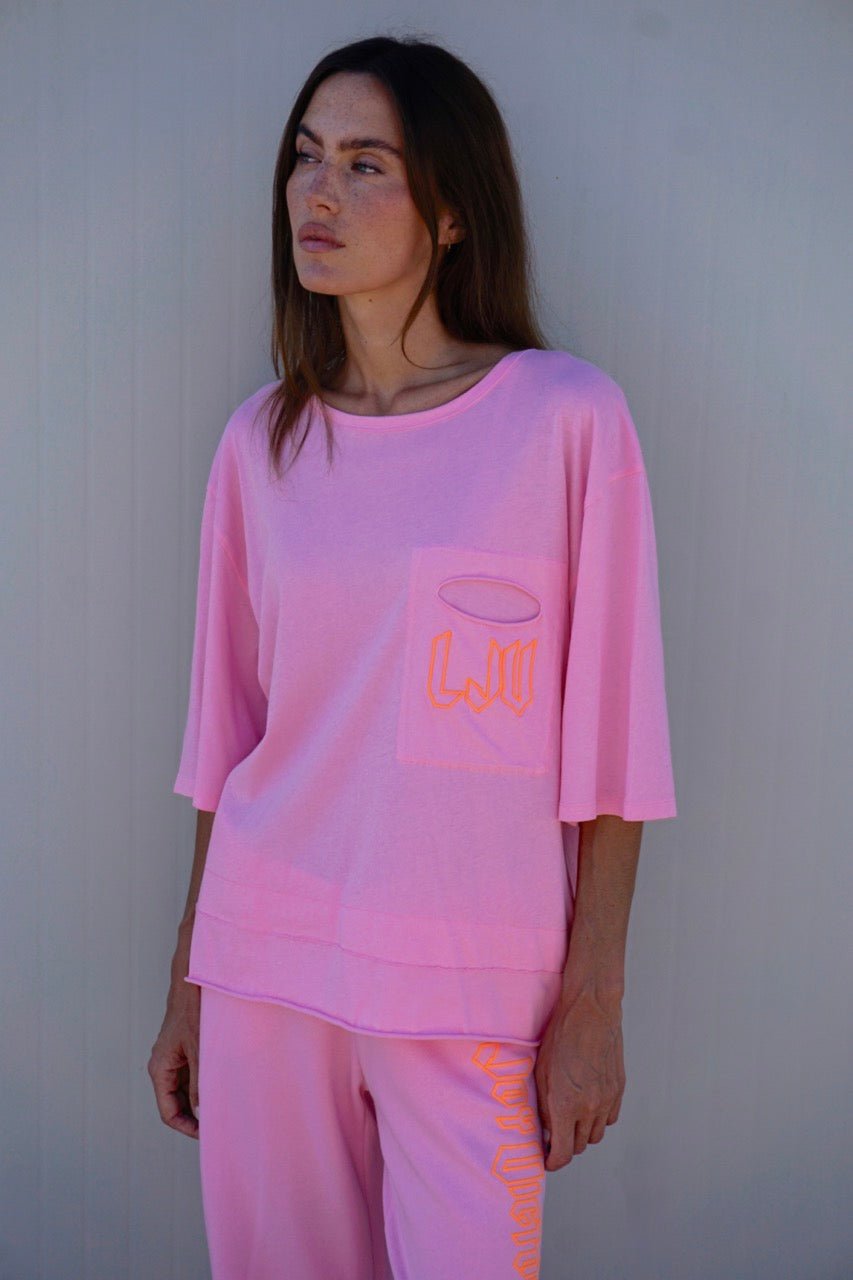 Oversize T-Shirt mit Logo-Print Klette - Love Joy Victory