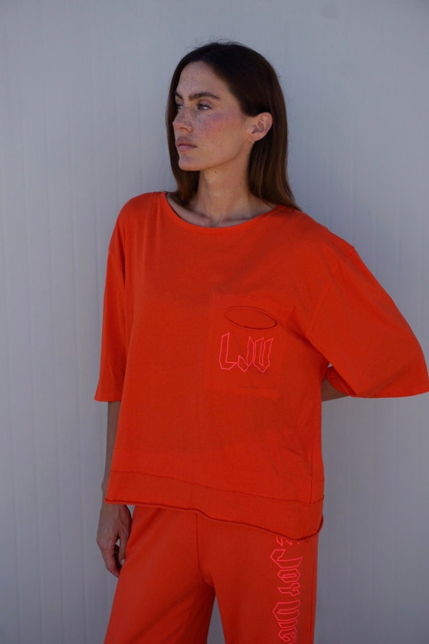 Oversize T-Shirt mit Logo-Print Klette - Love Joy Victory