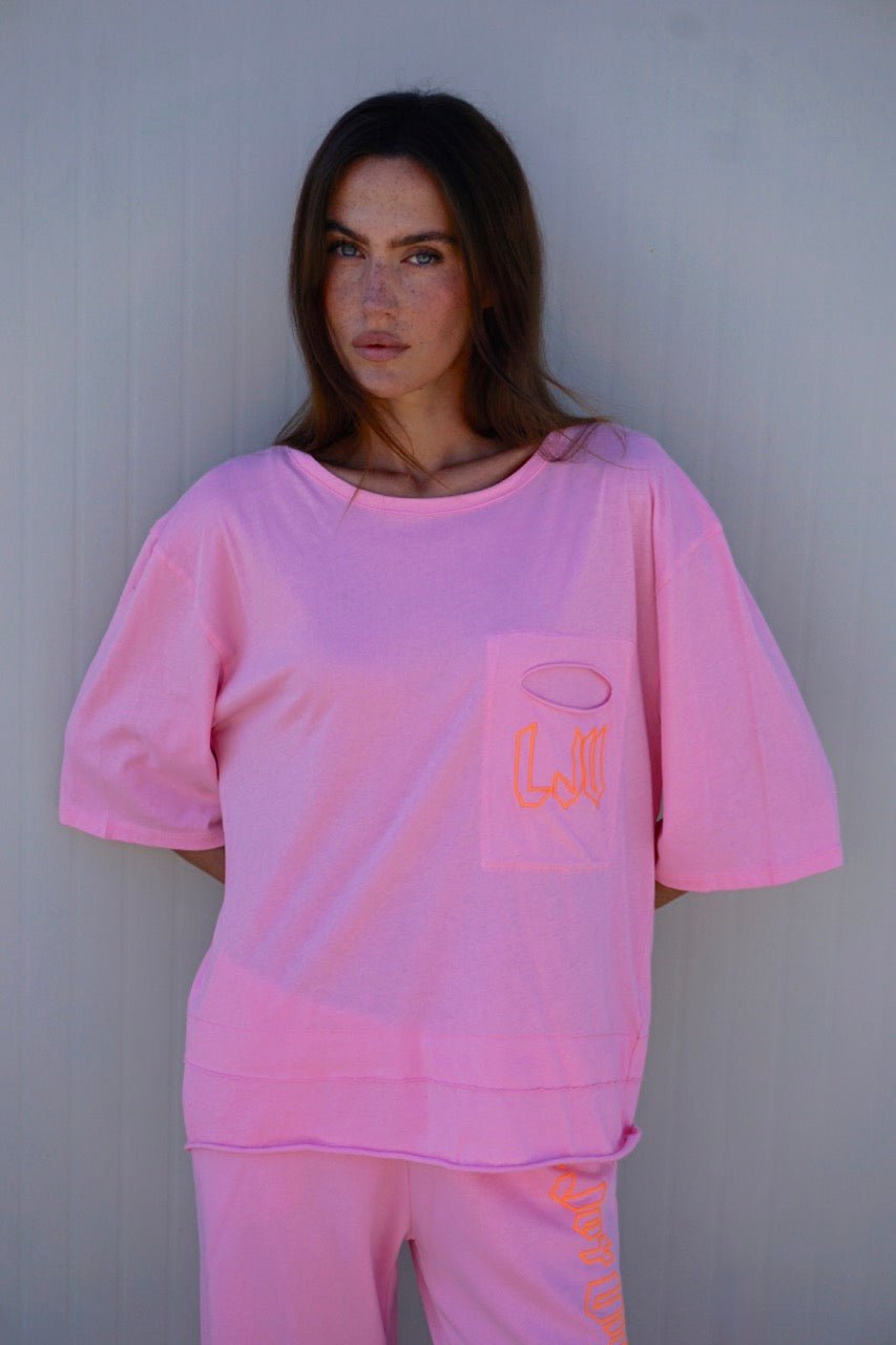Oversize T-Shirt mit Logo-Print Klette - Love Joy Victory