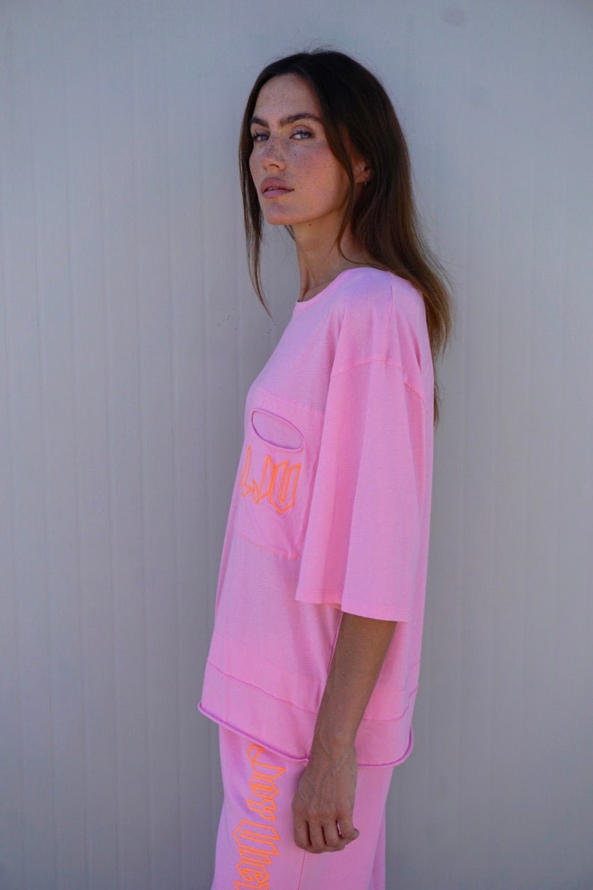 Oversize T-Shirt mit Logo-Print Klette - Love Joy Victory