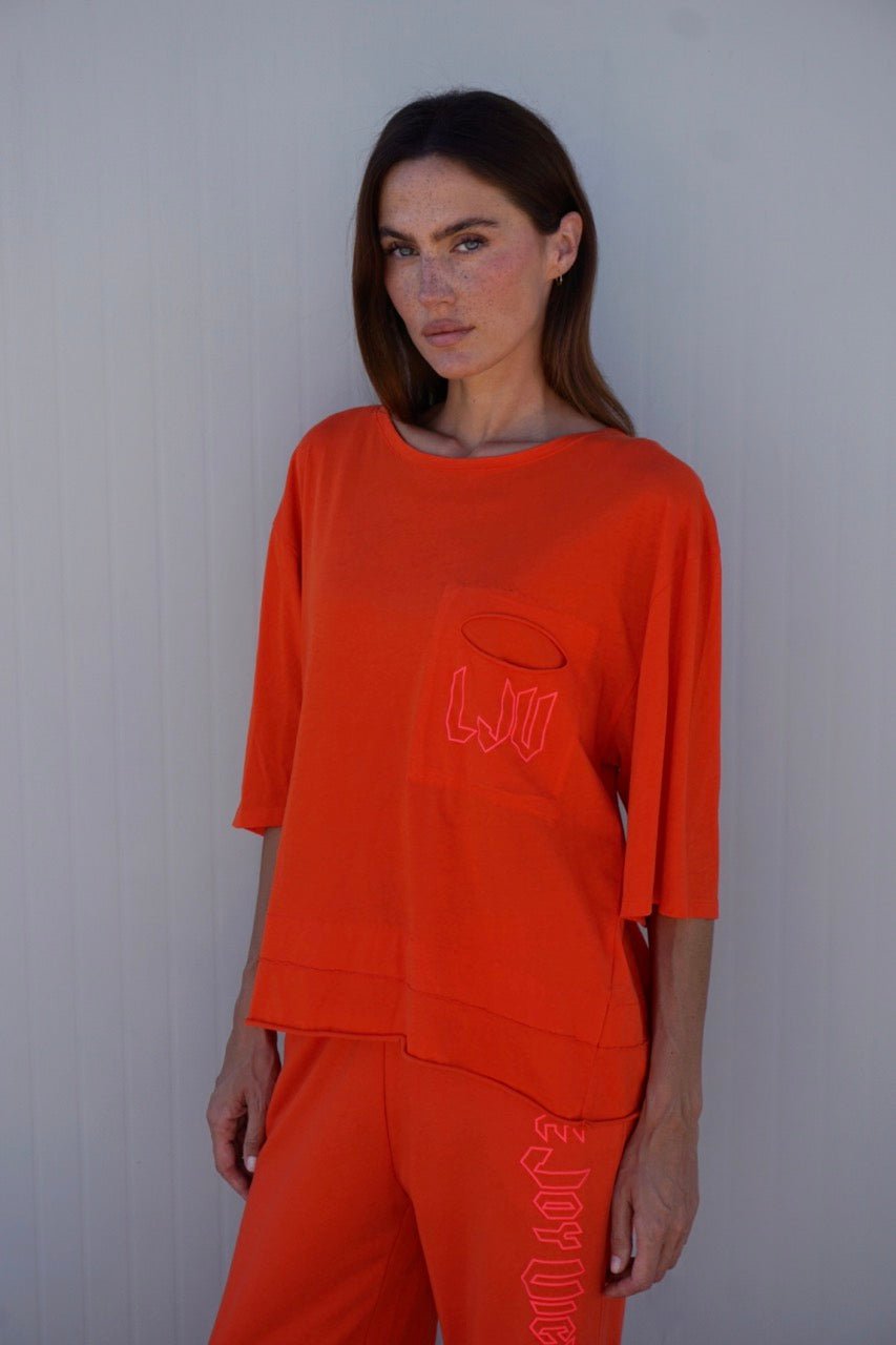 Oversize T-Shirt mit Logo-Print Klette - Love Joy Victory