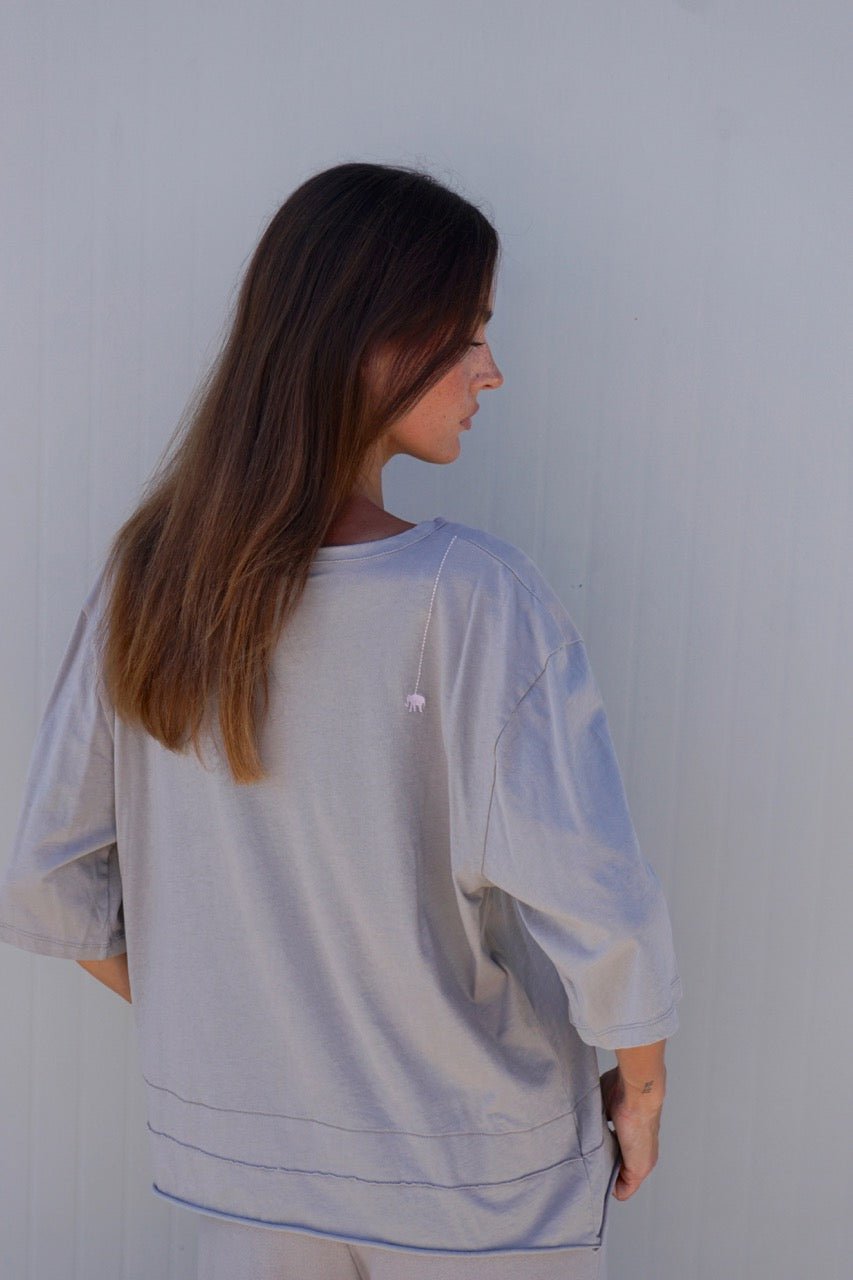 Oversize T-Shirt mit Logo-Print Klette - Love Joy Victory