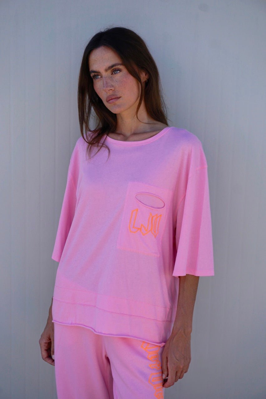 Oversize T-Shirt mit Logo-Print Klette - Love Joy Victory