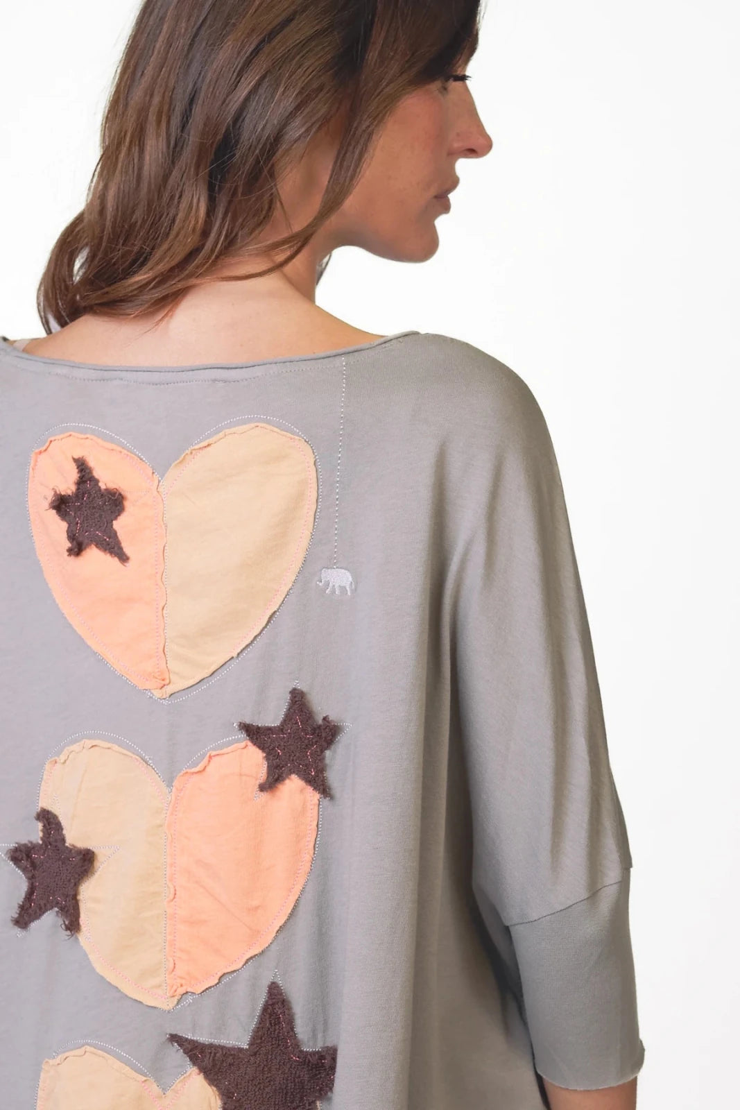 Oversize T-Shirt mit Rücken - Applikationen - Papu - Love Joy Victory