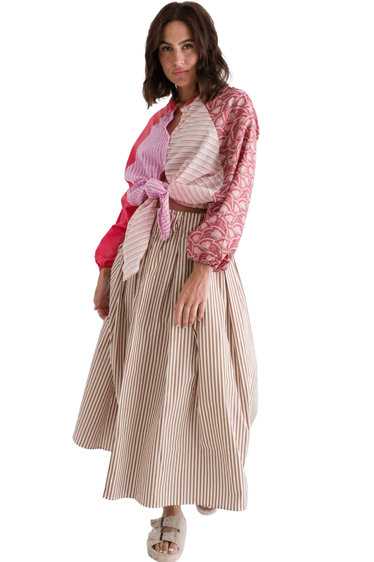 RE-BIRTH PATCHWORK BLUSE PEONIA