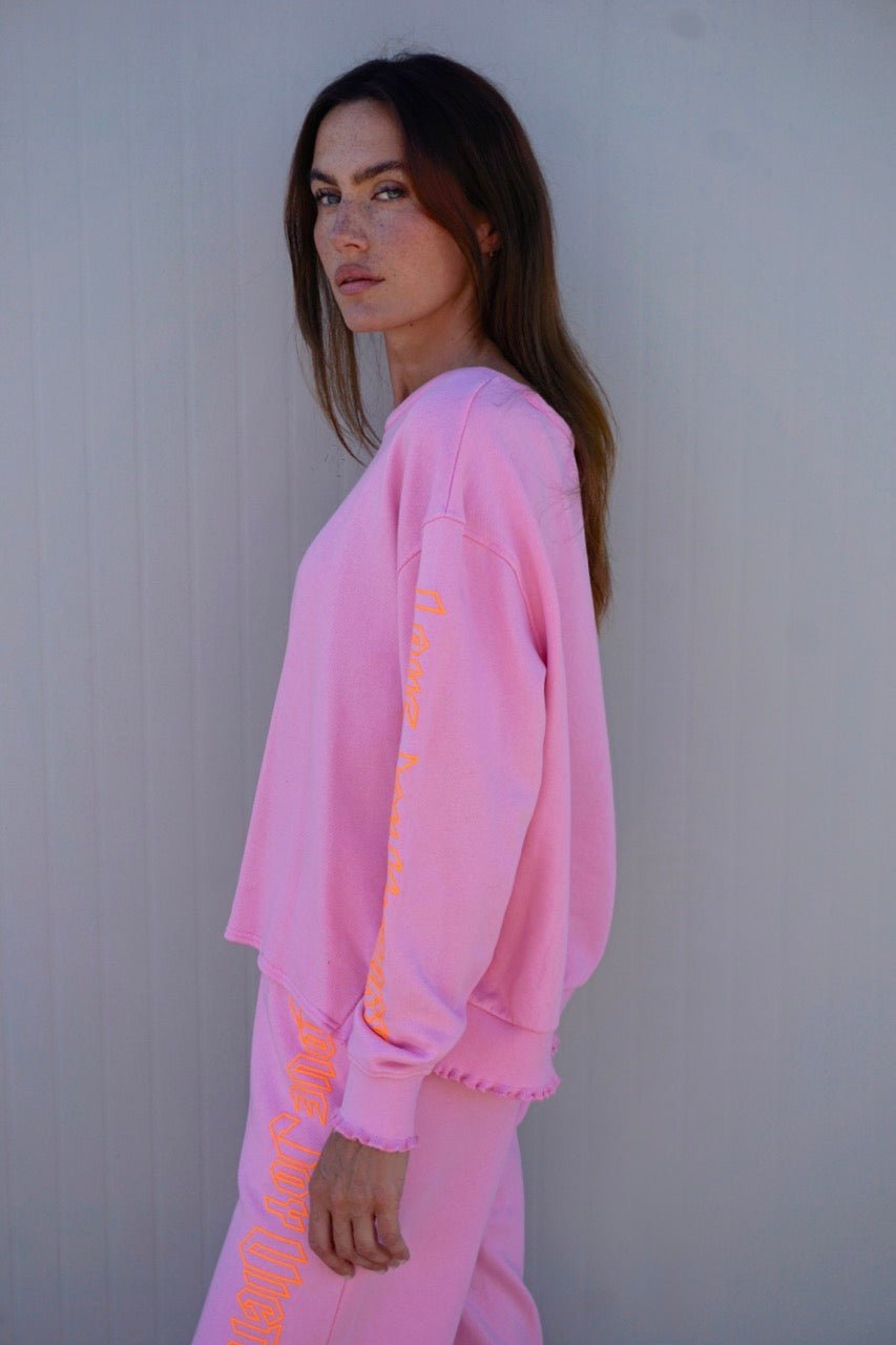Sweatshirt mit Logo-Print Rose - Love Joy Victory