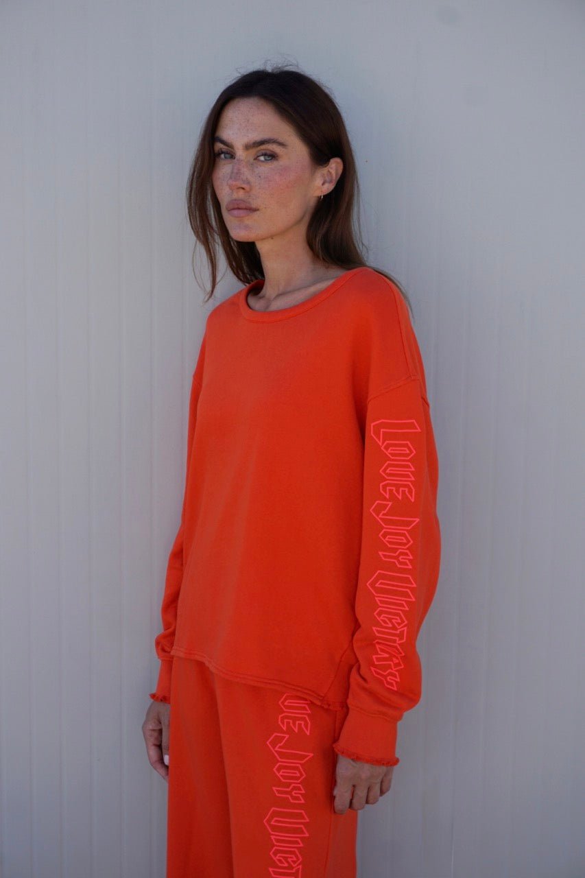 Sweatshirt mit Logo-Print Rose - Love Joy Victory
