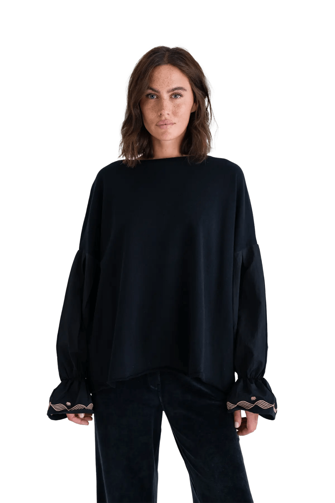 Sweatshirt mit Materialmix Salem - Love Joy Victory