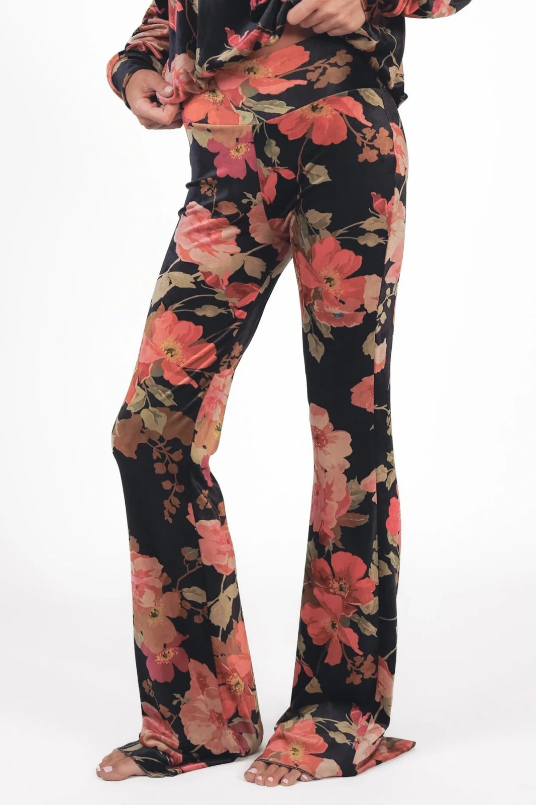 Velvet Schlaghose floraler Print Kala - Love Joy Victory