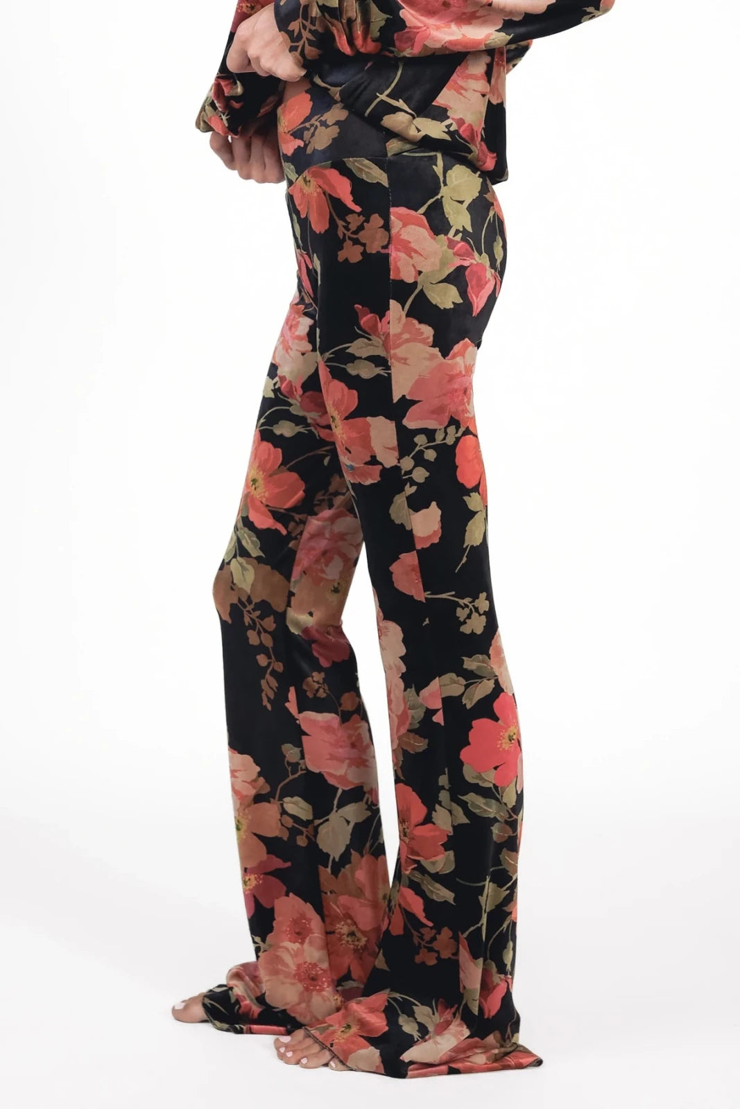 Velvet Schlaghose floraler Print Kala - Love Joy Victory