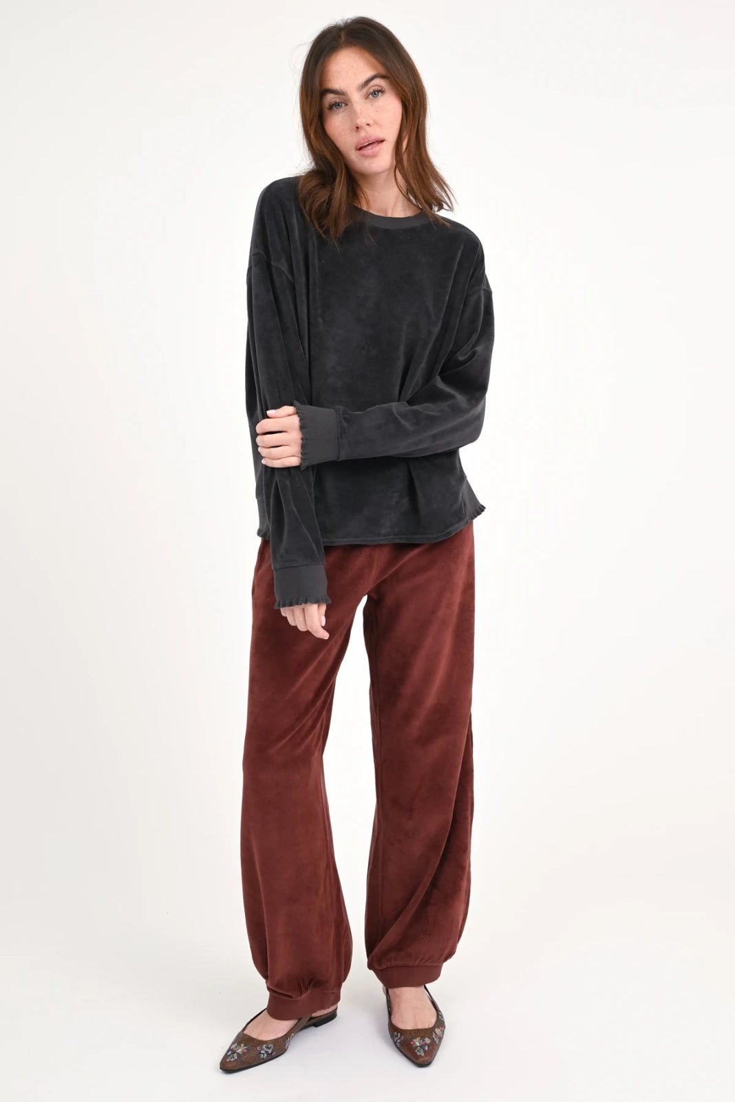 Velvet Sweatshirt Rose - Love Joy Victory