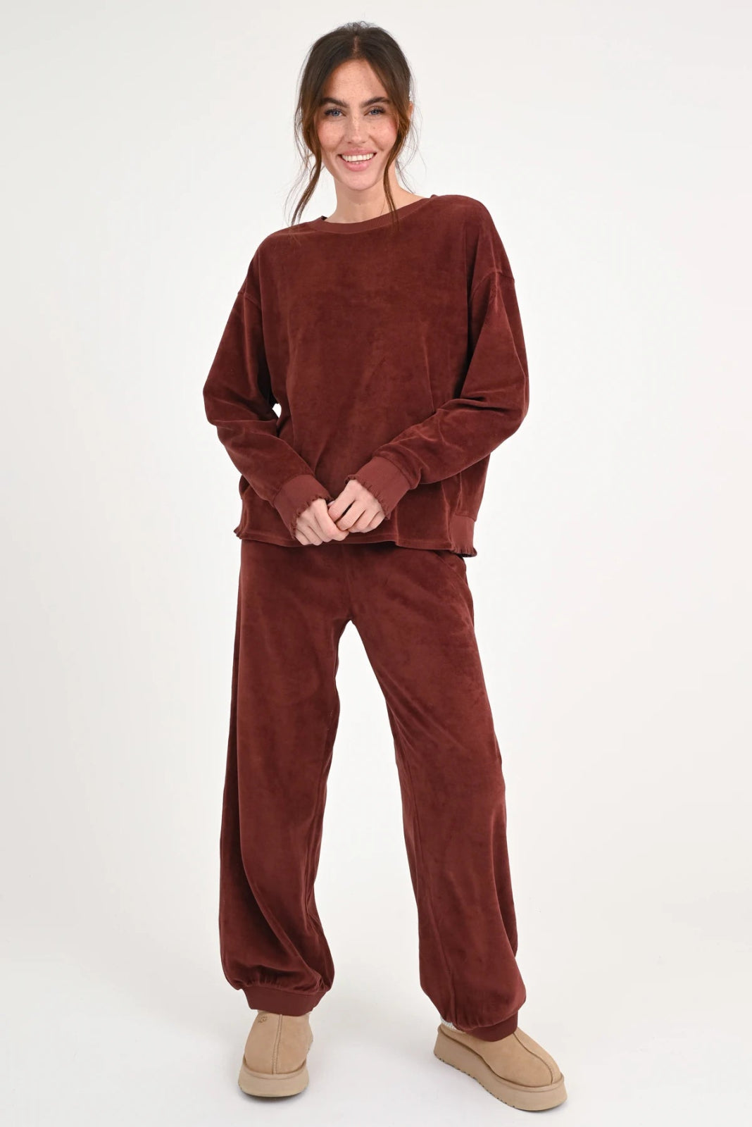 Velvet Sweatshirt Rose - Love Joy Victory