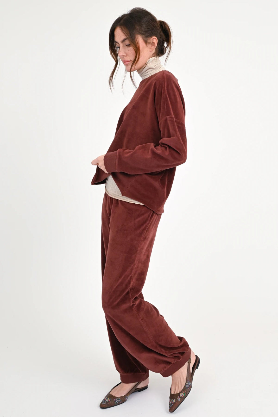 Velvet Sweatshirt Rose - Love Joy Victory