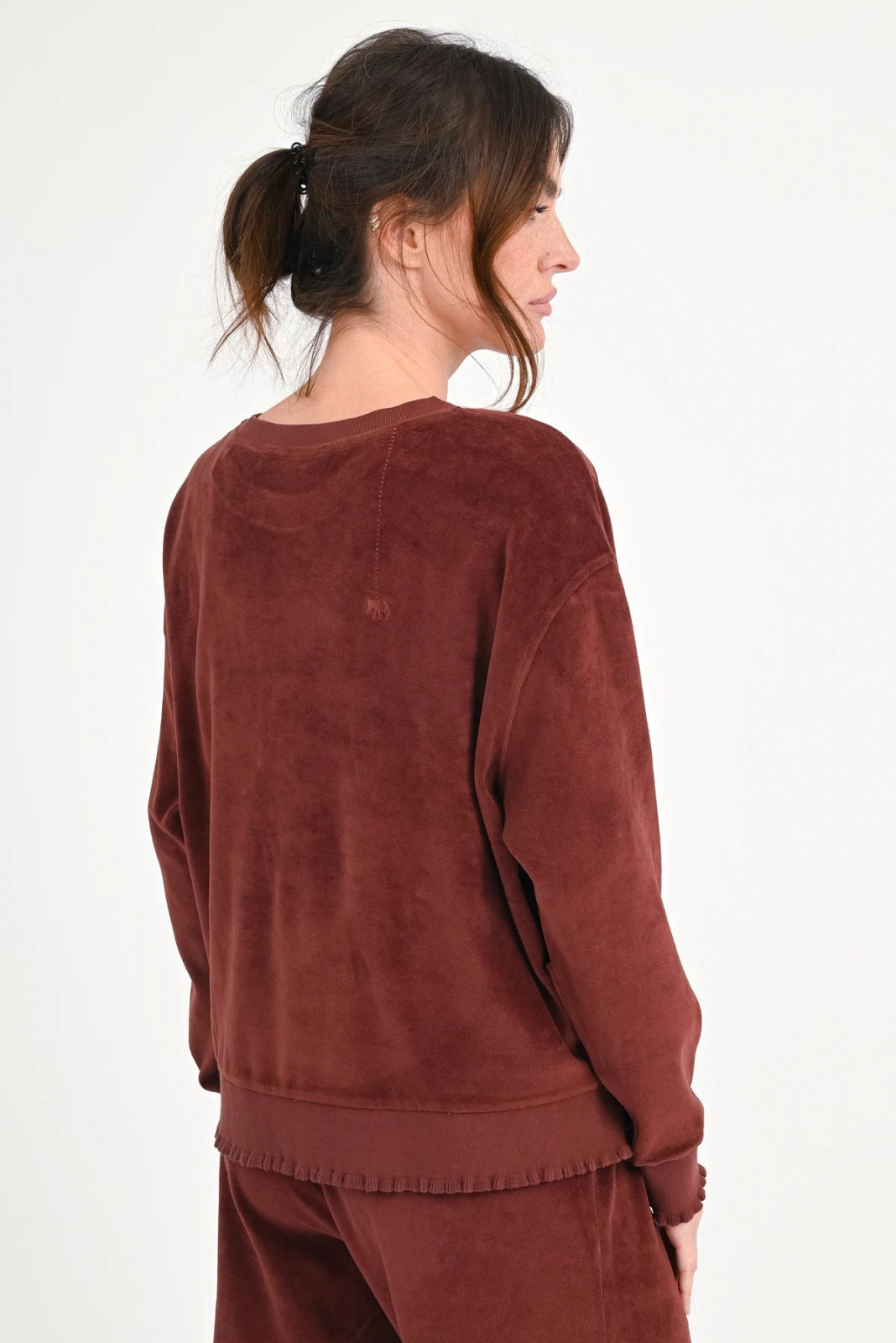 Velvet Sweatshirt Rose - Love Joy Victory