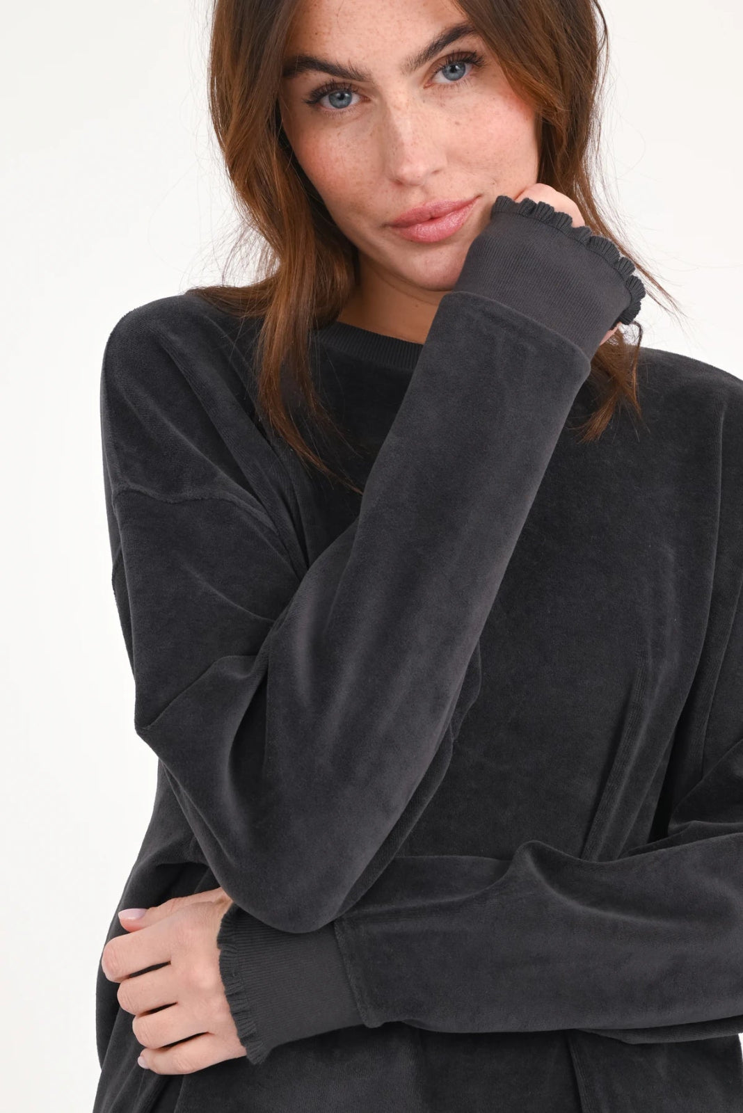 Velvet Sweatshirt Rose - Love Joy Victory