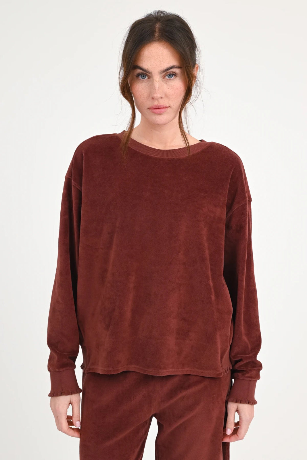 Velvet Sweatshirt Rose - Love Joy Victory