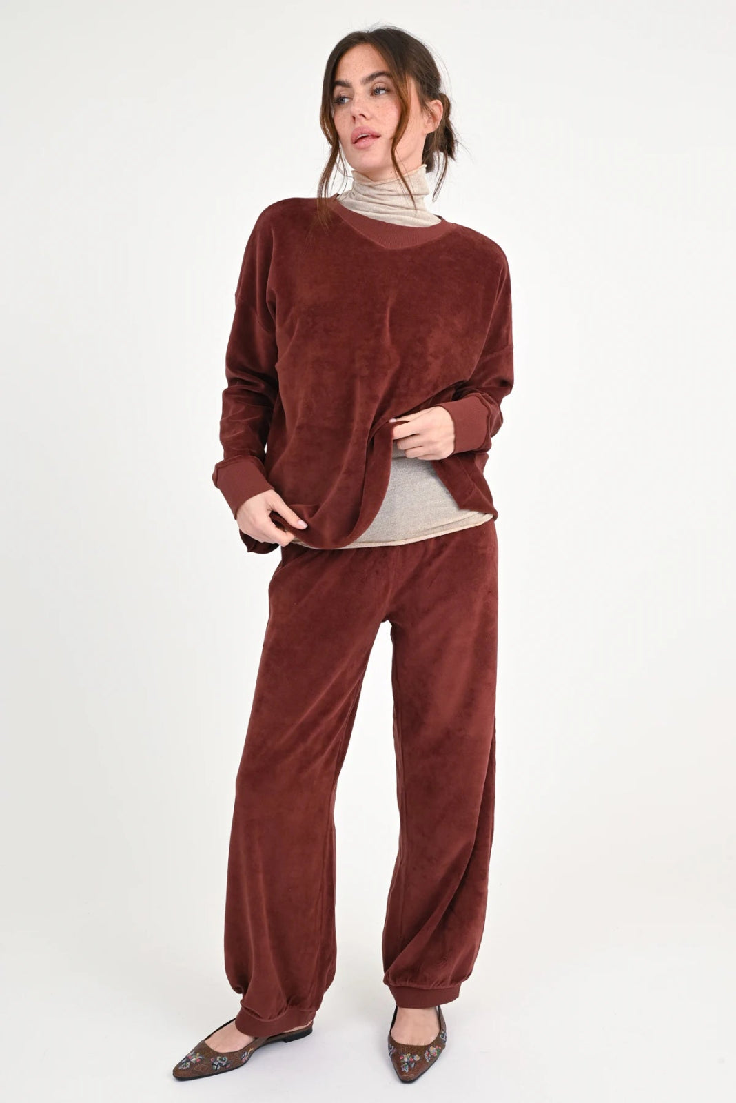 Velvet Sweatshirt Rose - Love Joy Victory