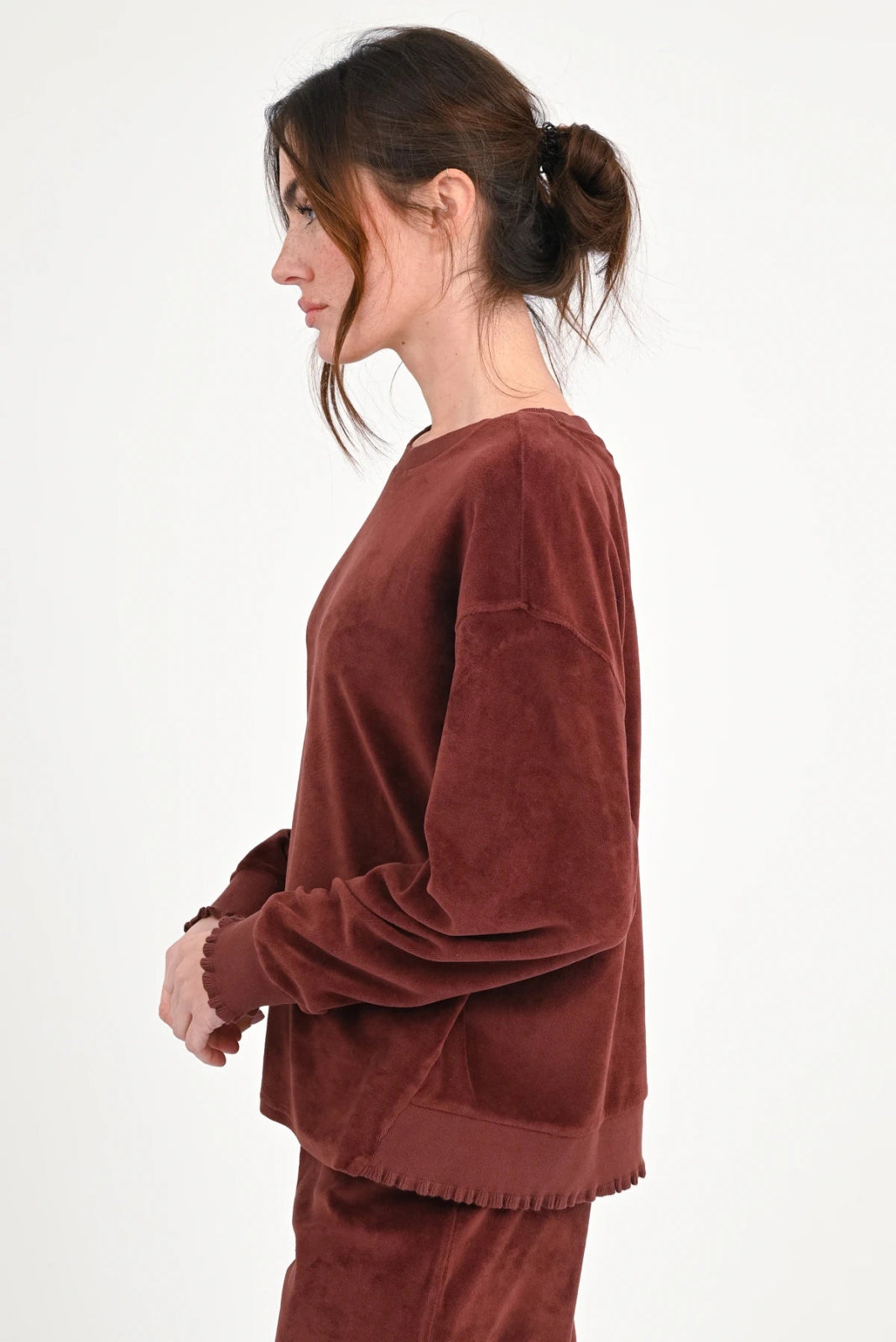 Velvet Sweatshirt Rose - Love Joy Victory
